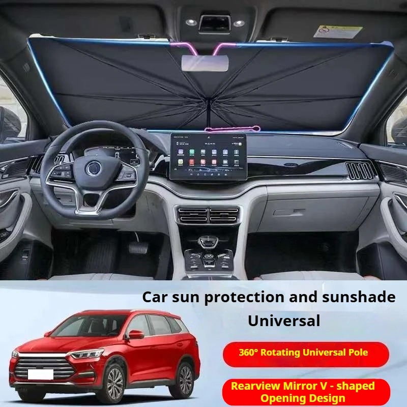Multi Purpose Car Front Windshield Sunshade Summer Sun Shading Board Foldable 12 Layer Thick Titanium Silver Sunshade Umbrella