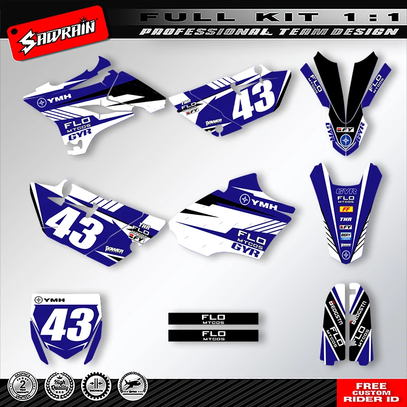 Kit de decalques gráficos Sawrain Racing para Yamaha YZ85 2015-2021 005