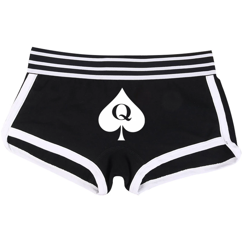 Women Girl Sport Panties Queen of Spades Underwear for Women Short Pants Cute Print for Women Cotton Underwear Comfortable Short