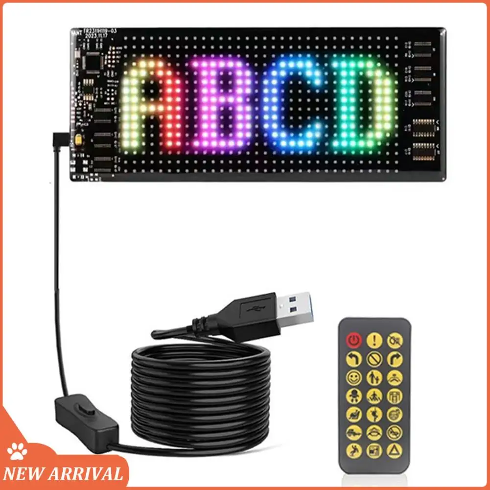 

Emption!LED Matrix Display Car Panel, Flexible Pixel Programmable, Scrolling Advertising DIY Animation Text RGB 16X32
