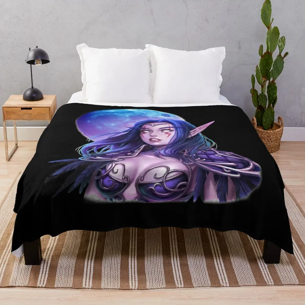 

Retro Vintage Hunter Night Elf Retro Wave Throw Blanket Thermal Weighted Soft Blankets