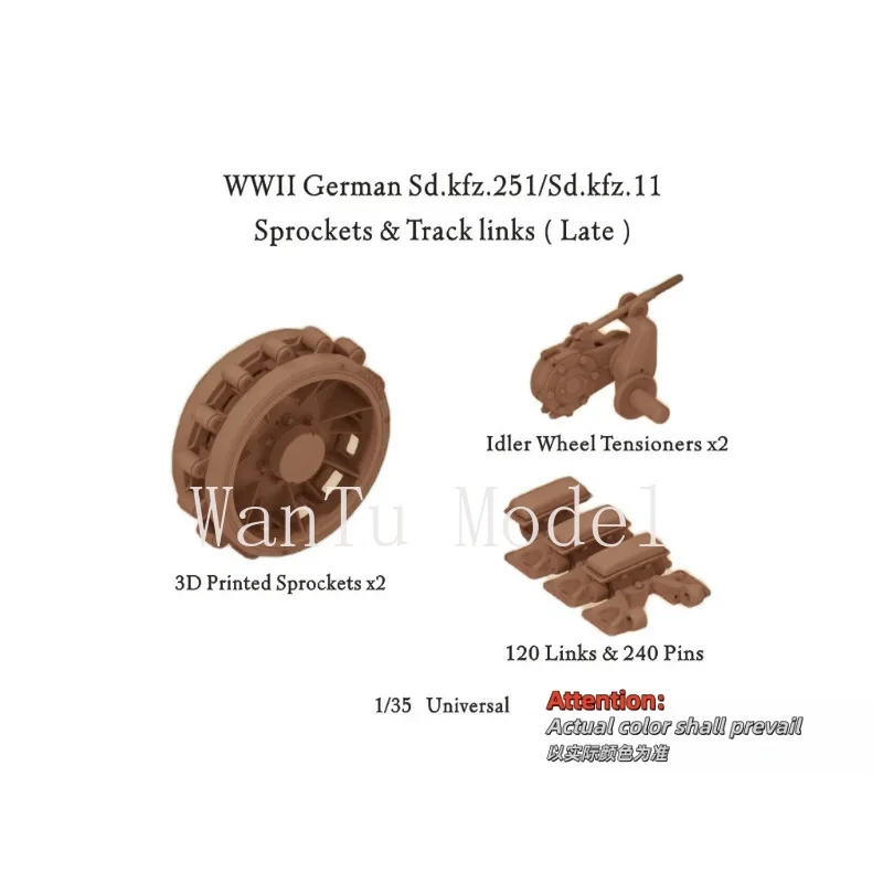 3D print 1/35 German Sd.kfz.251/Sd.kfz.11 Sprockets & Track Links (Early Type) Model Accessories Resin Parts Assembly Hobby DIY