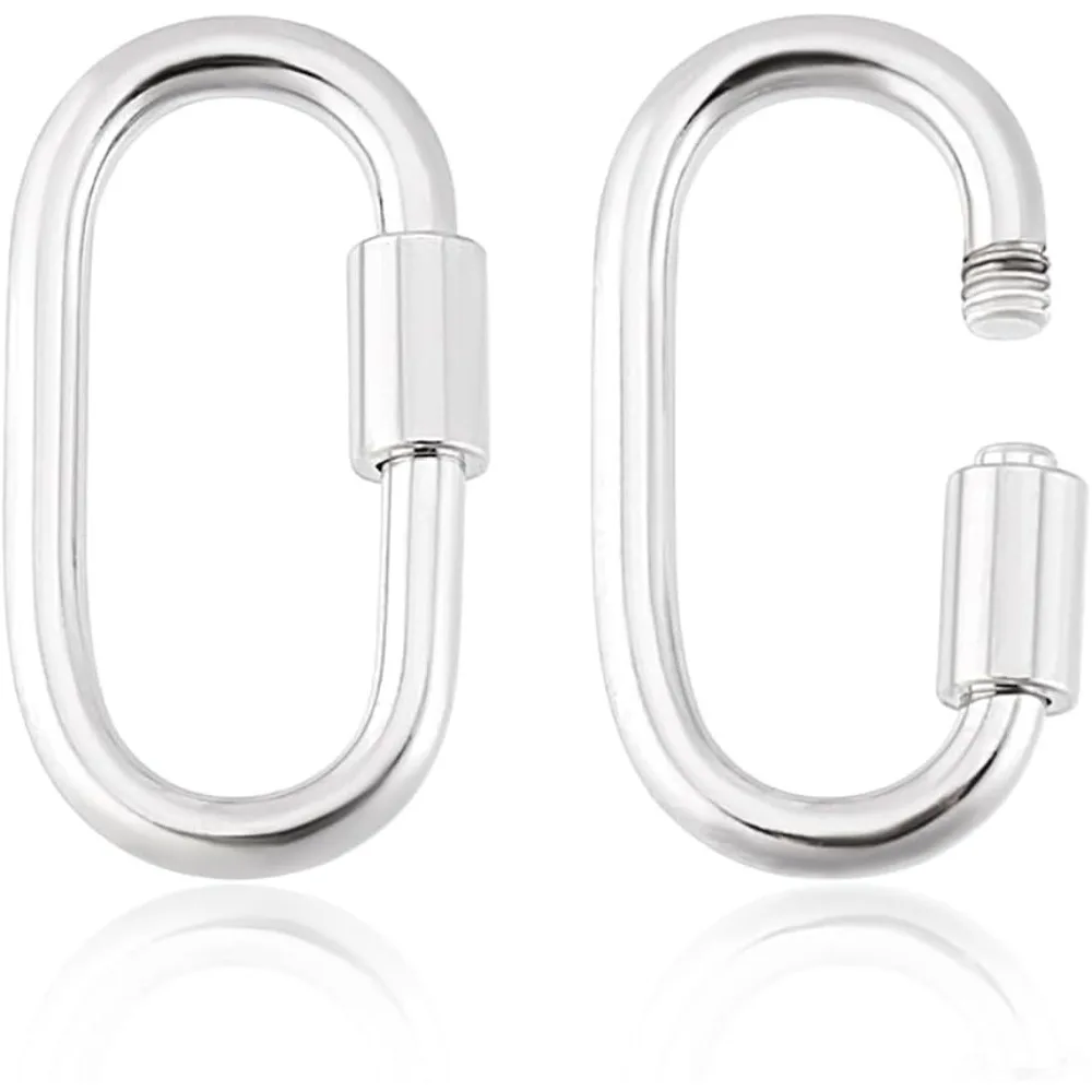 

2 шт., винтовые застежки из стерлингового серебра 925 пробы, длинные застежки для ожерелья 15x8,5 мм и застежки, застежка-застежка, комплект разъемов для ожерелья