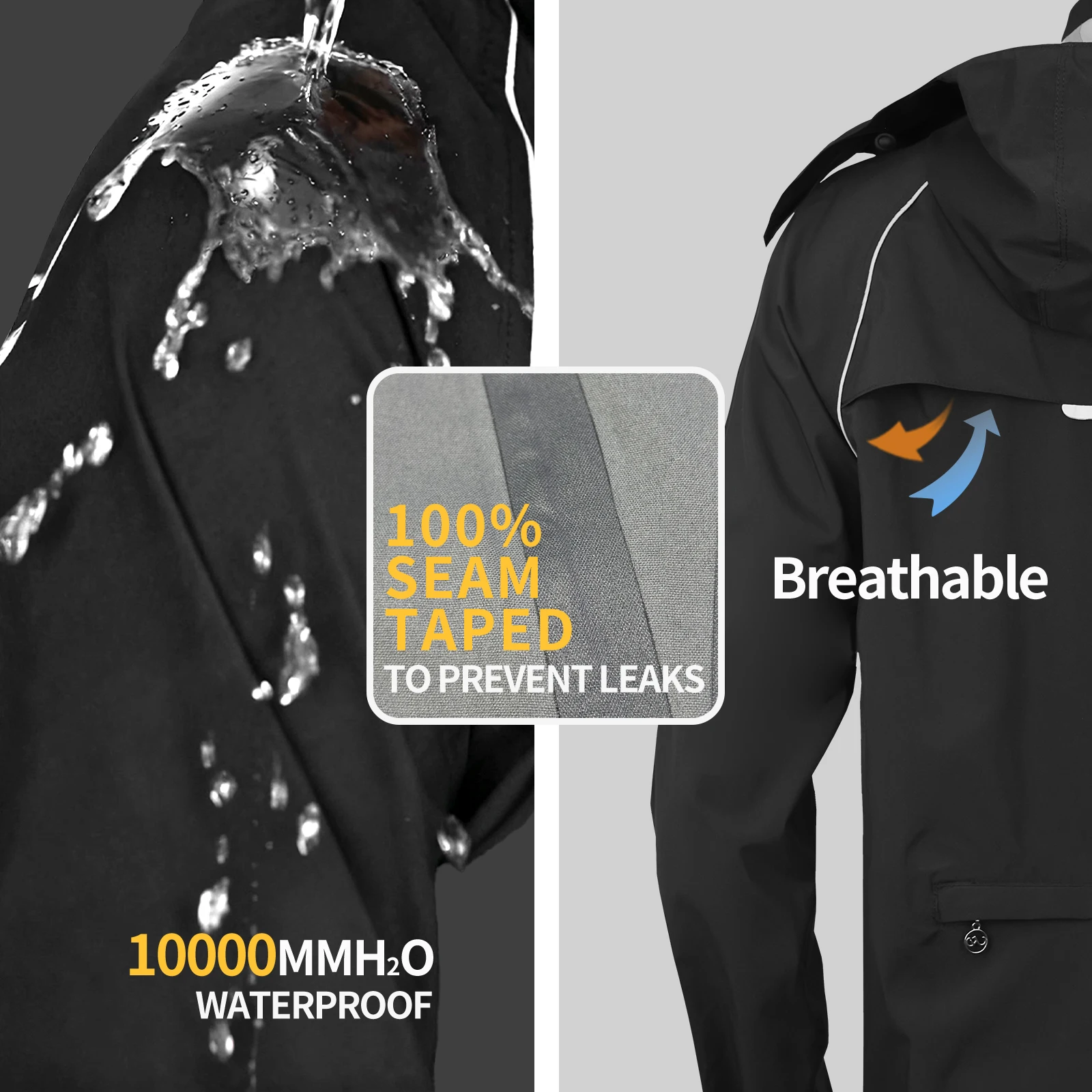 WOSAWE دراجة نارية معطف واق من المطر عاكس المطر السراويل مقاوم للماء موتوكروس دعوى دراجة نارية المطر سترة متسابق سبليت ملابس المطر