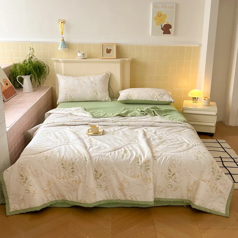 

Tian Summer Thin Quilt Comforter Soft Air Conditioning Four-season Quilt/Duvet/Blanket Bed Duvets Single Bed Quilt