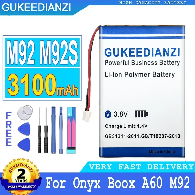 High-Performance 3100mAh E-Book Battery for Onyx Boox A60 M92 M92S M96 Plus M96Plus I62ML E-book