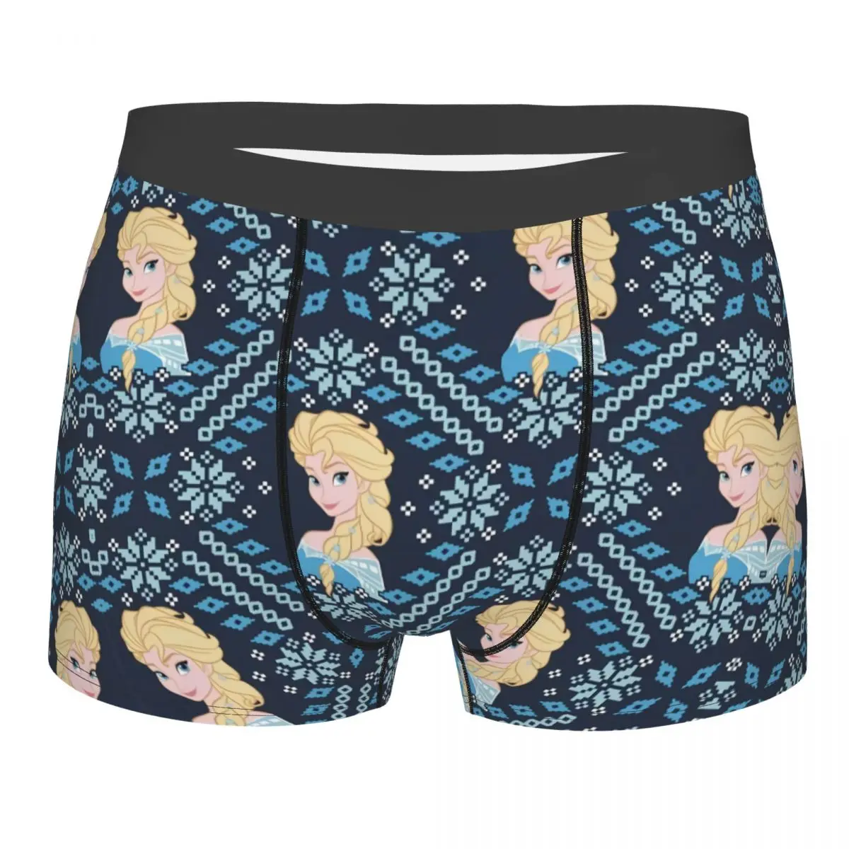 Custom Male Novelty Frozen Elsa Cartoon Underwear Boxer Briefs Breathable Shorts Panties Underpants