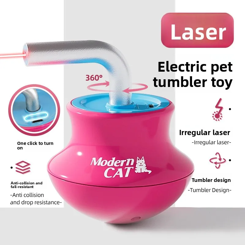 

Automatic cat toys: interactive feather wands, laser pointers, tumbler toys, self-entertainment tops and other supplies for cats
