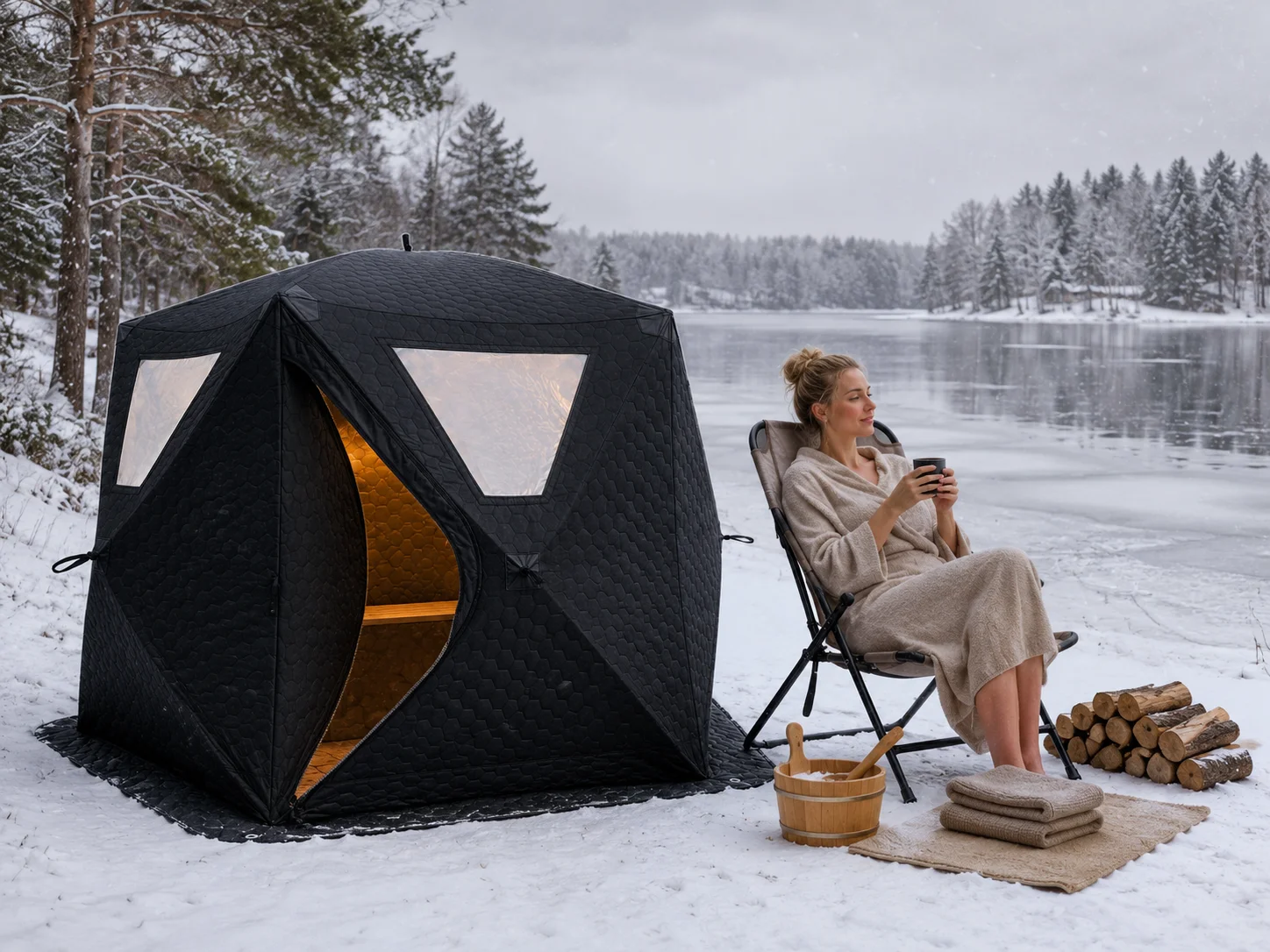 Quick Setup Foldable Outdoor Sauna Tent Portable Lightweight Mobile Steam Sauna Room