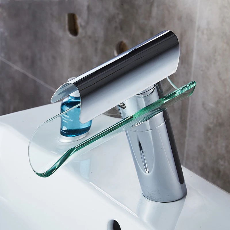 

Смеситель для раковины в ванной комнате Стеклянный смеситель для раковины Torneira Смесители для горячей и холодной воды Смеситель для раковины с водопадом и стеклом Короткий/высокий тип