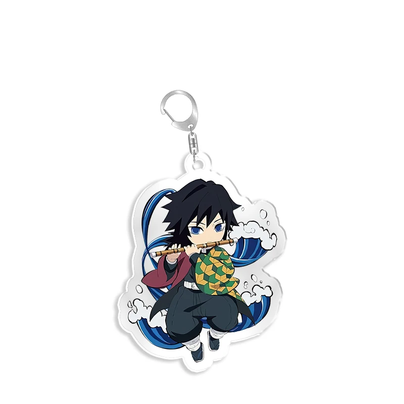 Demon Slayer Kimetsu No Yaiba Key Chain Anime Figure Keychain Acrylic Tomioka Giyuu Double Sided Coating Printing keyring