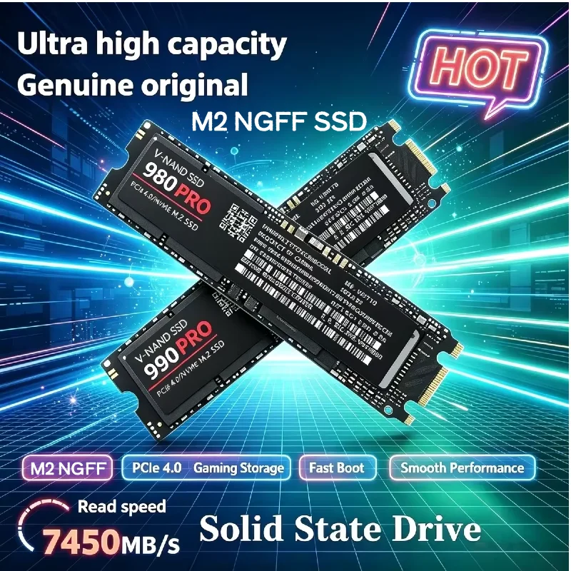 M2 NGFF SSD Hard Drive 500GB 1TB 2TB 4TB Internal Solid State Disk High‑Speed Data Storage For Gaming Laptop Desktop PC