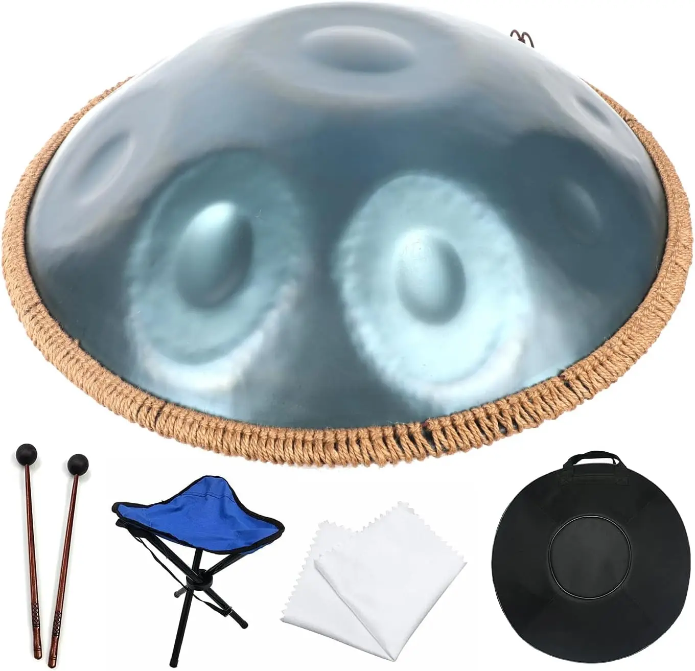

Handpan Drums Sets D Minor 22 inches 10 notes 432hz Steel Hand Drum Percussion instruments with Soft Hand Pan Bag, 2 handpan