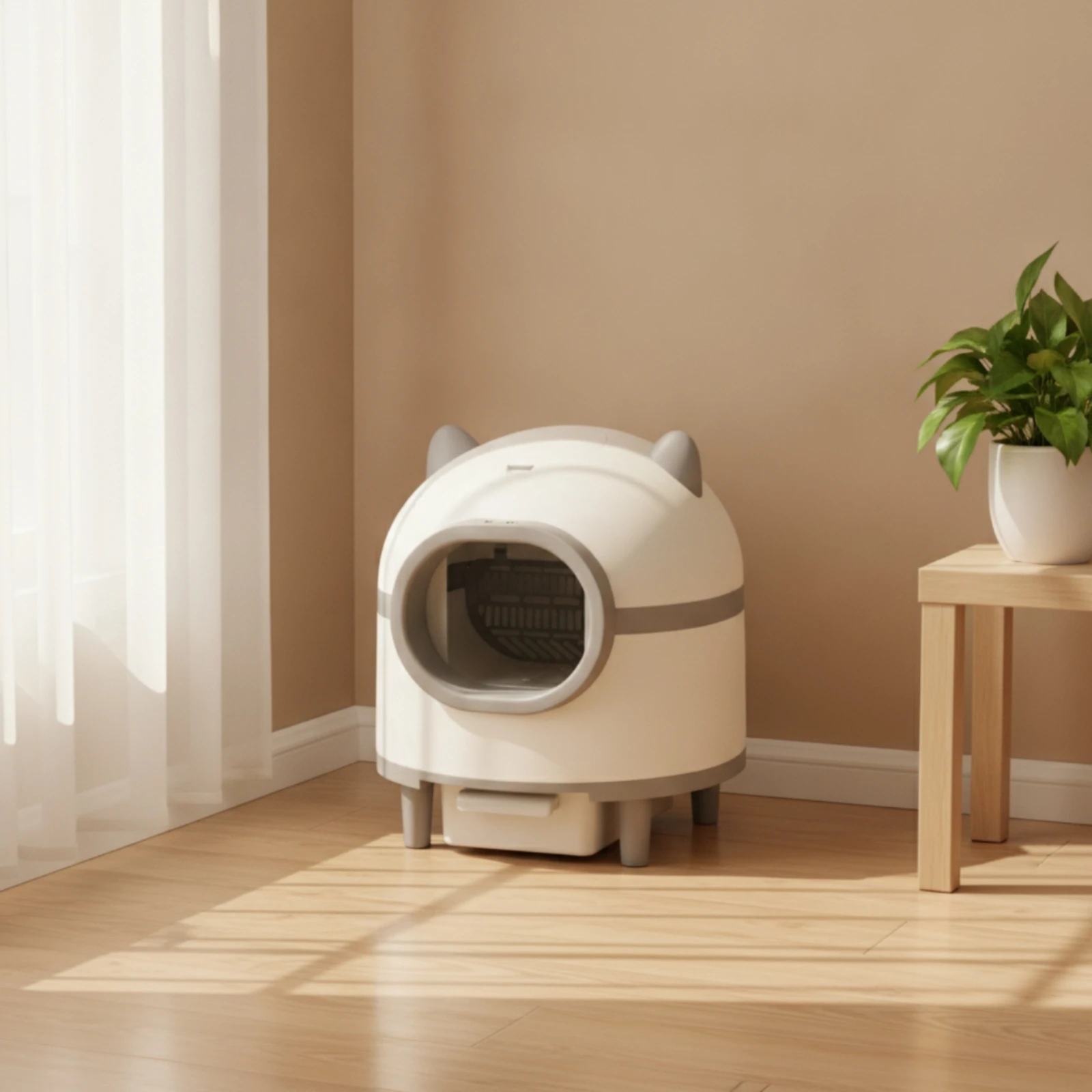 Smart Litter Box with App Control Large Capacity Self-Cleaning Cat Litter Box for Living Room, Apartment