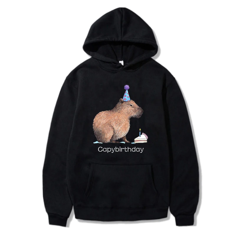 

Capybirthday Hoodies Kawaii Capybara Cartoon Graphic Print Unisex Hoody Autumn Fashion Casual Long Sleeves Women/Men Sweatshirt