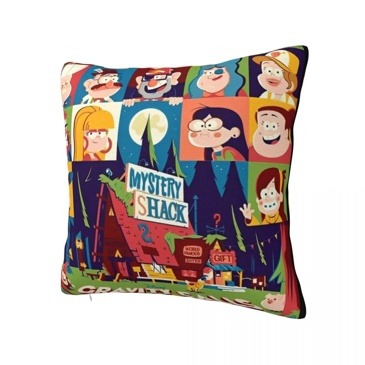 Gravity Falls Character Group Pillowcase Print Polyester Cushion Cover Decorative Throw Pillow Case Cover Home 45X45cm