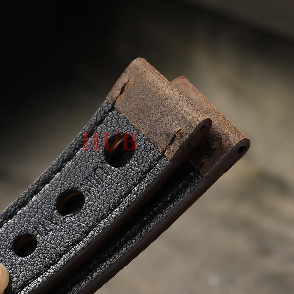 18mm20mm22mm24mmLeather Hand-Stitching Solid Color Business Universal Watchband Breathable Hole Strap for Watch Watchbands Strap
