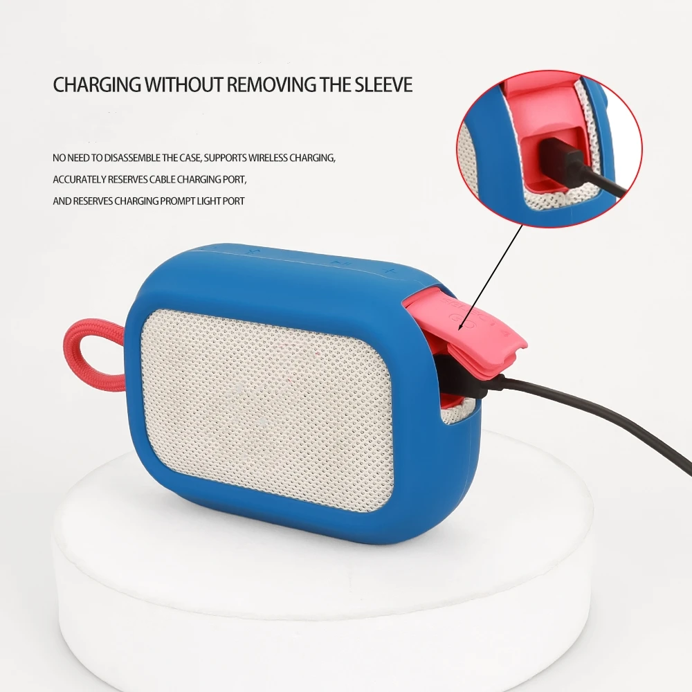 

Silicone Audio Storage Case for SoundCore Select 4 Go Bluetooth-compatible Speaker Protective Cover Black Blue White