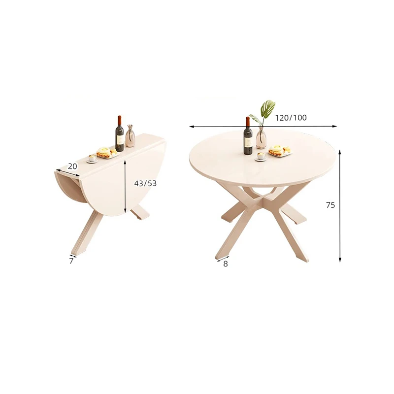 Rustic Round Dining Tables Unique Multifunctional Design Modern Dining Tables Space Saving Foldable Столы Обеденные Furnitures