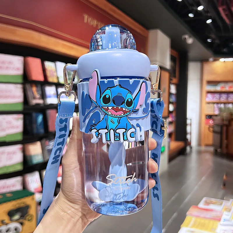 

Disney Stitch Water Bottle Cartoon Anime Mickey Large Capacity Transparent Water Bottle Children's Outdoor Water Bottle Gift