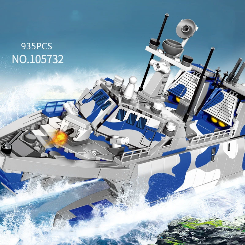 World War Military Type 022 Missile Boat Batisbrick Building Block Houbei Class Model Ww2 Navy Figures Brick Toys For Boys Gifts