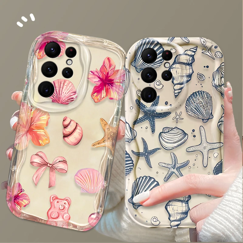 

Прозрачный чехол для Samsung Galaxy S24 S25 Ultra S23 S22 S21 Plus FE A56 A36 A26 A16 A06 A15 A25 A35 A55 5G Красочный морской организм