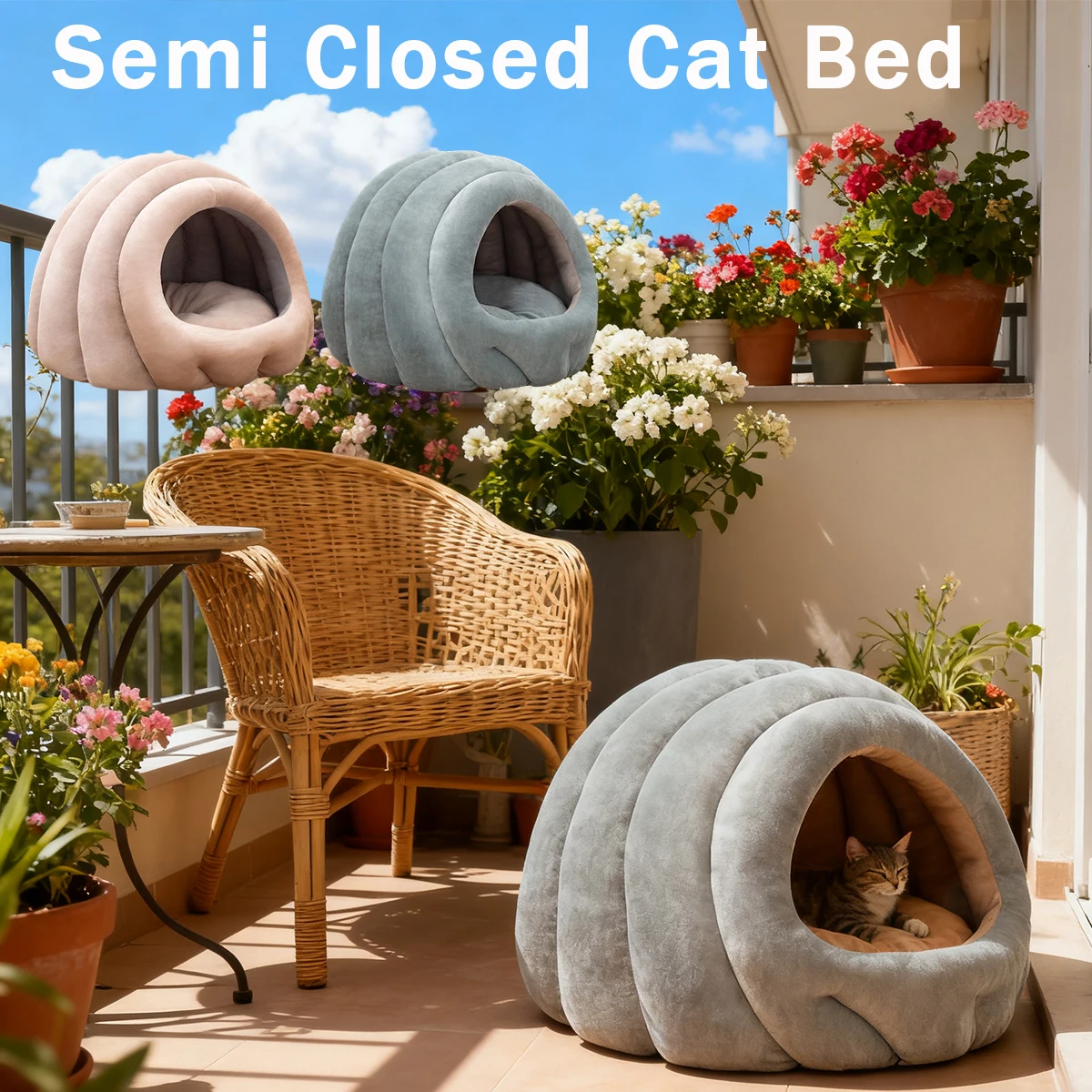 

2026 New1pc Cat Nest Semi Enclosed Cat Bed for Small Dogs,Durable Material,Pet Bed for Cats, Dog House, Cat Cave Домик Для Кошки