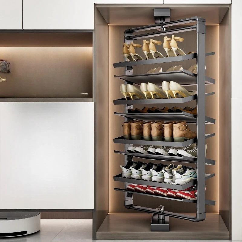 

multi-functional rotating shoe rack metal sturdy 360 swivel shoe rack multi-layer hallway estanteria zapatos interior furniture