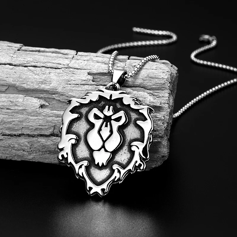 Trend Street Hearthstone Legend Pendant Necklace stainless Steel World of Warcraft Tide Chain Pendant For Men Women‘s Long Chain