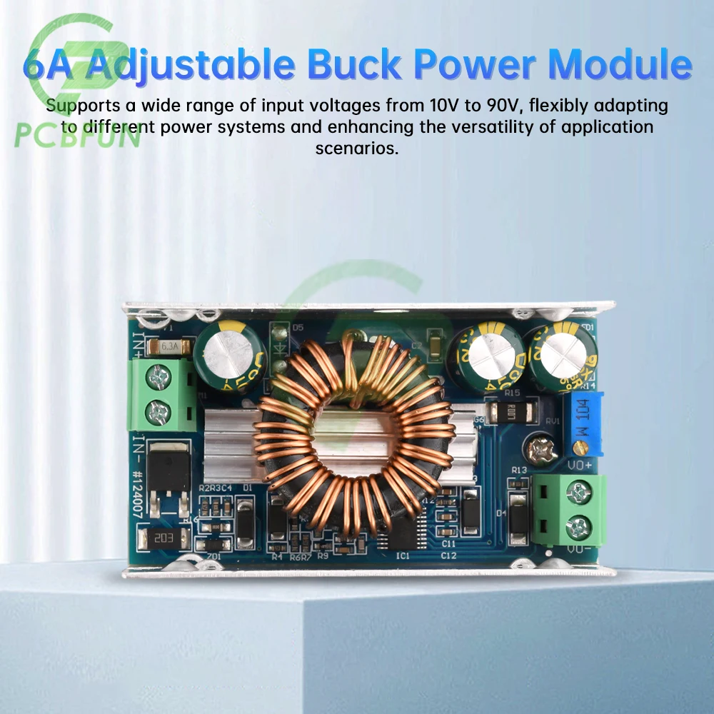 100W 6A DC Buck Converter 10-90V 12V 24V 36V 48V 60V 72V 86 to 1.5V-60V 5V 15V 19V Step-down Power Voltage Regulator Module