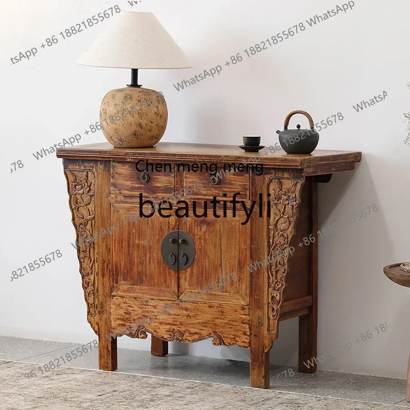 D178  Chinese retro solid wood old decorative cabinet, table in the middle hall
