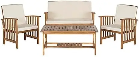 

Комплект для патио Outerbanks из 4 предметов, цвет тиковый коричневый/бежевый