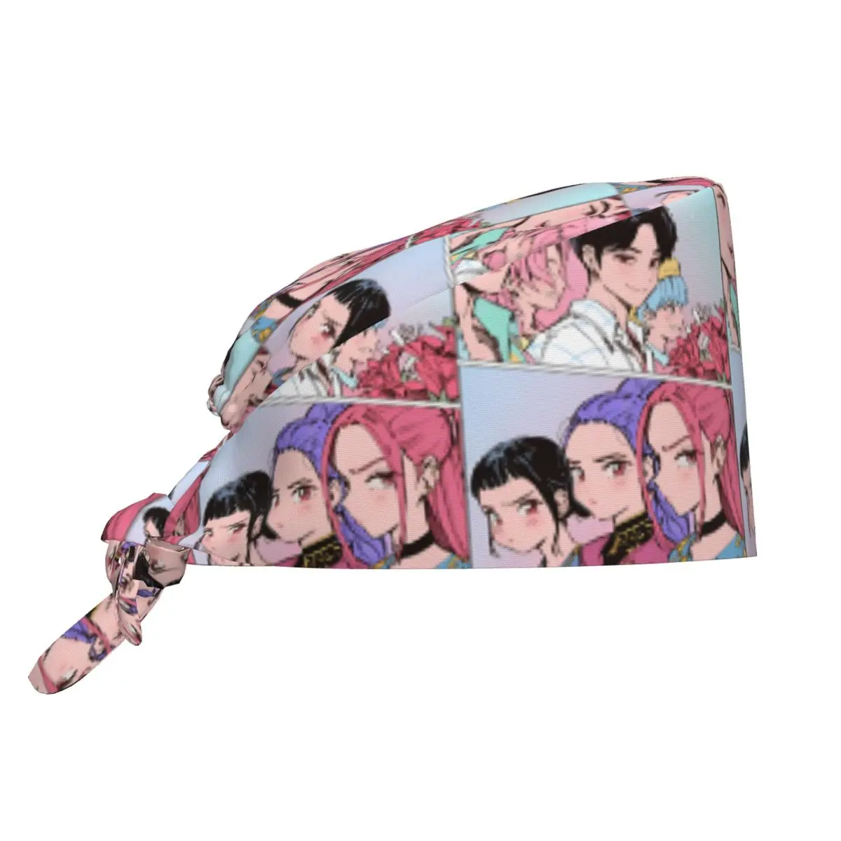 Chapeau médical KPop Demon Hunter, casquette de travail pour unisexe, chapeaux d'allaitement respirants, Bandage populaire, cravate au dos, casquette de travail personnalisée pour bricolage