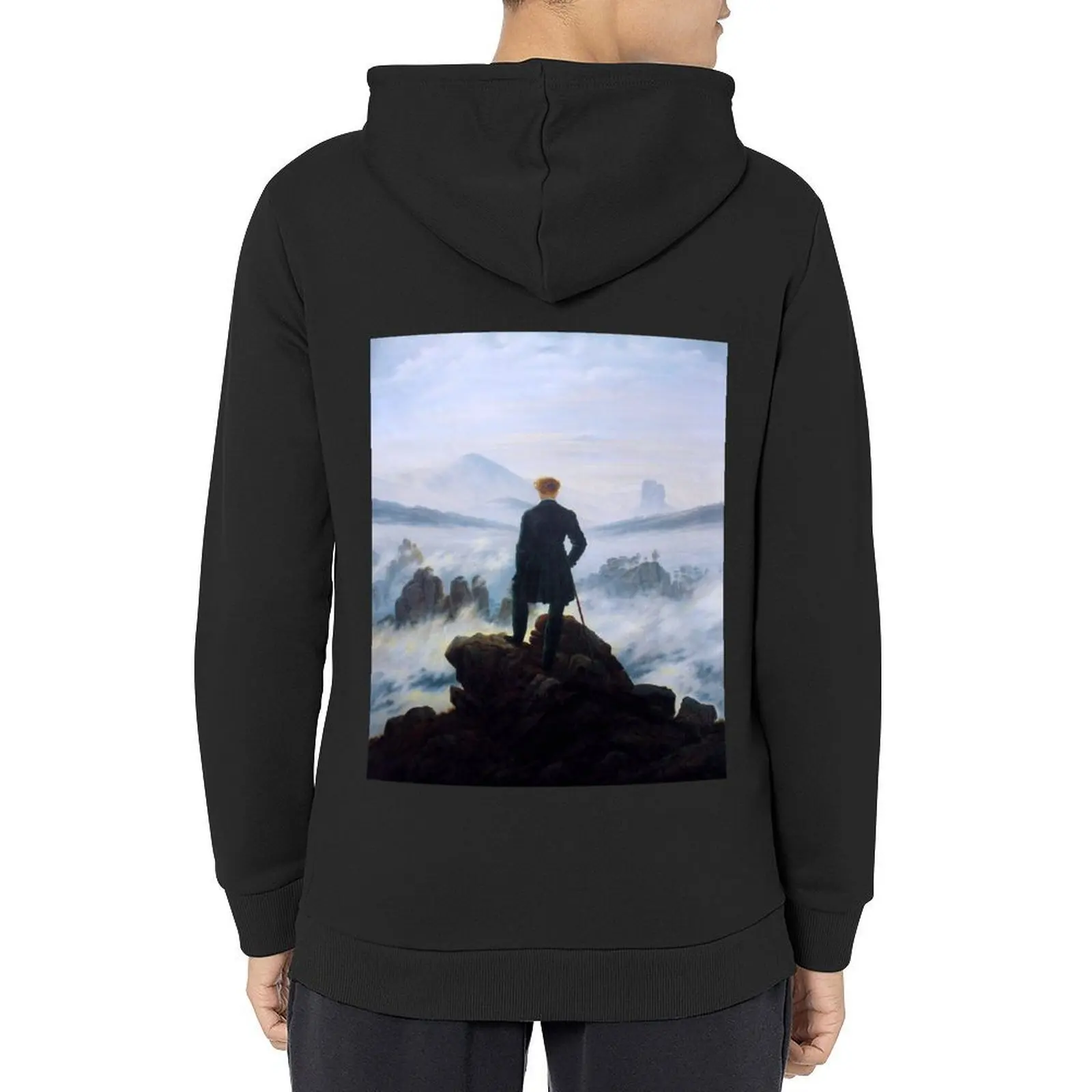 

Caspar David Friedrich Wanderer above the sea of fog Hoodie autumn new products men wear men hoodie