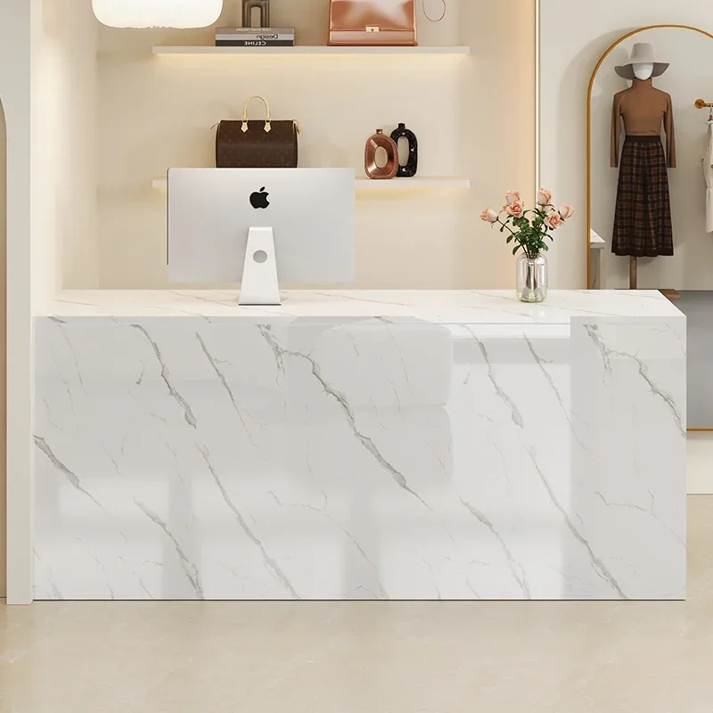 

Luxury Beauty Reception Desks Podium Salon Office Unique Reception Desks Modern Design Recepción Negocio Commercial Furniture