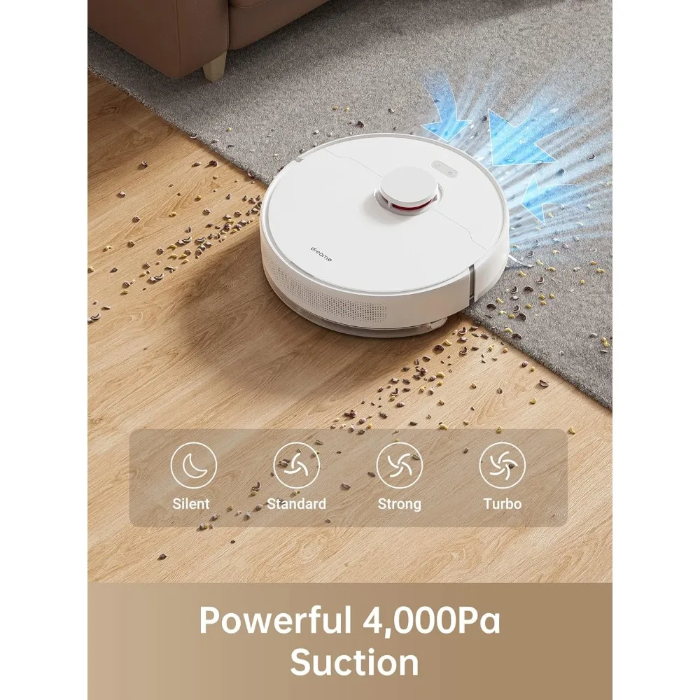 Robot Vacuum and Mop with Self-Emptying Base for 45 Days of Cleaning, Robotic Vacuum with 4000 Pa Suction and LiDAR Navigation