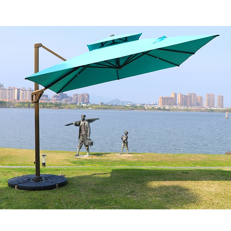 Outdoor square Parasol Umbrella Metal Frame Vintage Pool Umbrellas