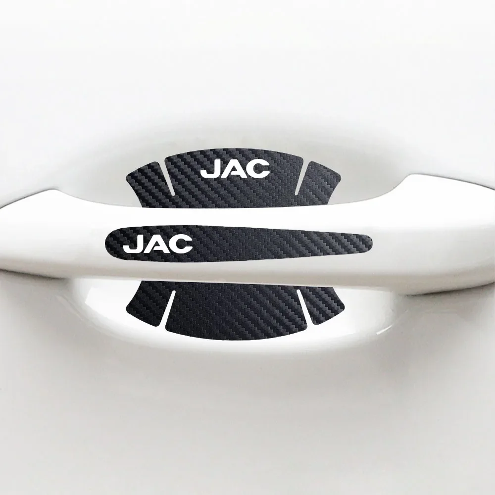 For JAC Refine J3 J2 S5 A5 J5 J6 J4 Vapour S2 T8 Auto Accessories 8pcs/set Car Handle Bowl Carbon Fiber Texture Stickers