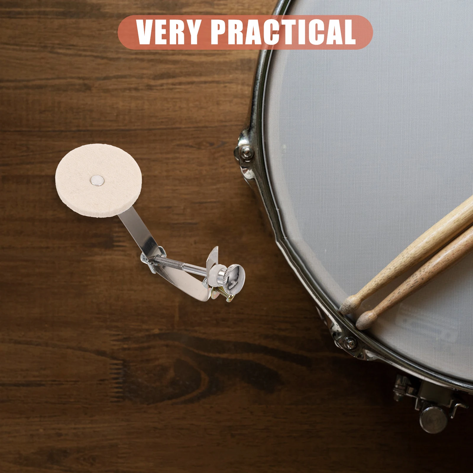 

Clip-On Snare Mute Pad Reusable Noise Reduction Drum Dampening Muffler Metal Tone Control Drum Accessories For Quiet