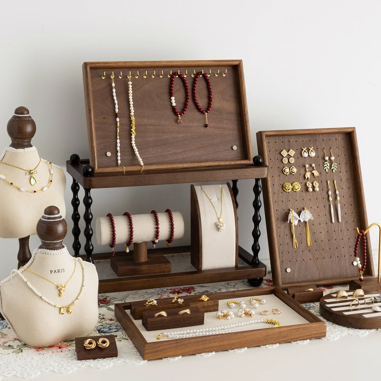 Multi-Function Jewelry Display Rack for Earring Ring Necklace Organizer