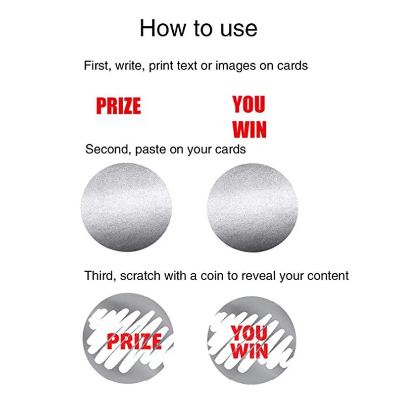 300Pcs Ronde Zilver Scratch Off Stickers 1 Inch Scratch Off Labels Sticker Voor Custom Game Party Activiteit Briefpapier Sticker
