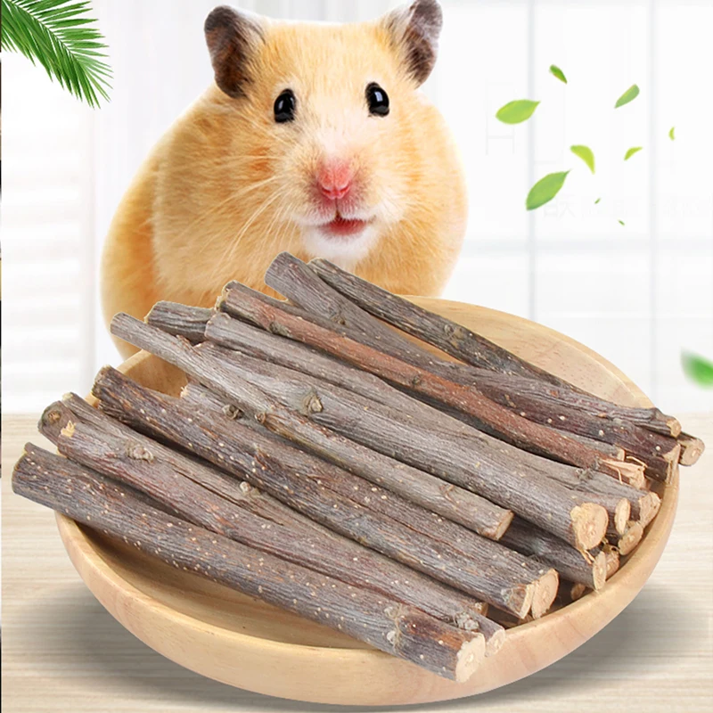 50/100/200g Hamster Rabbit Teeth Grinding Apple Tree Stick Molar Chew Toys Branch Perches Chew Bite Toys Stick Small Animals Toy