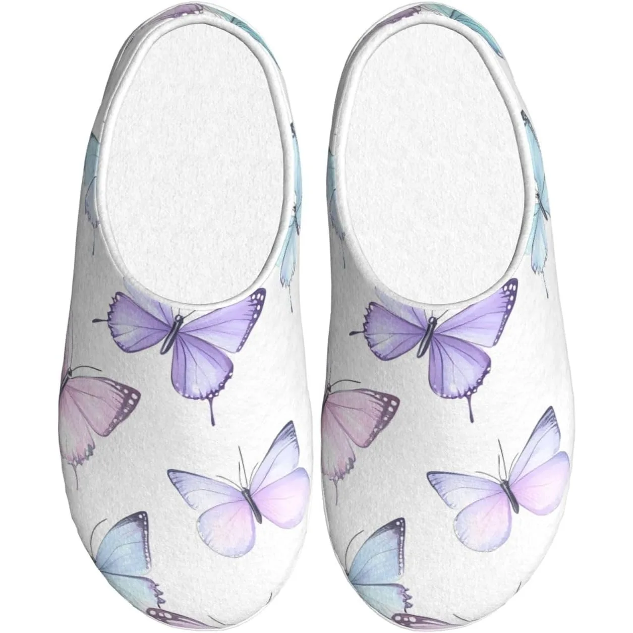 

Purple Butterflies Women’s Cozy Soft Cotton Indoor & Outdoor House Slippers With Anti-Slip Sole