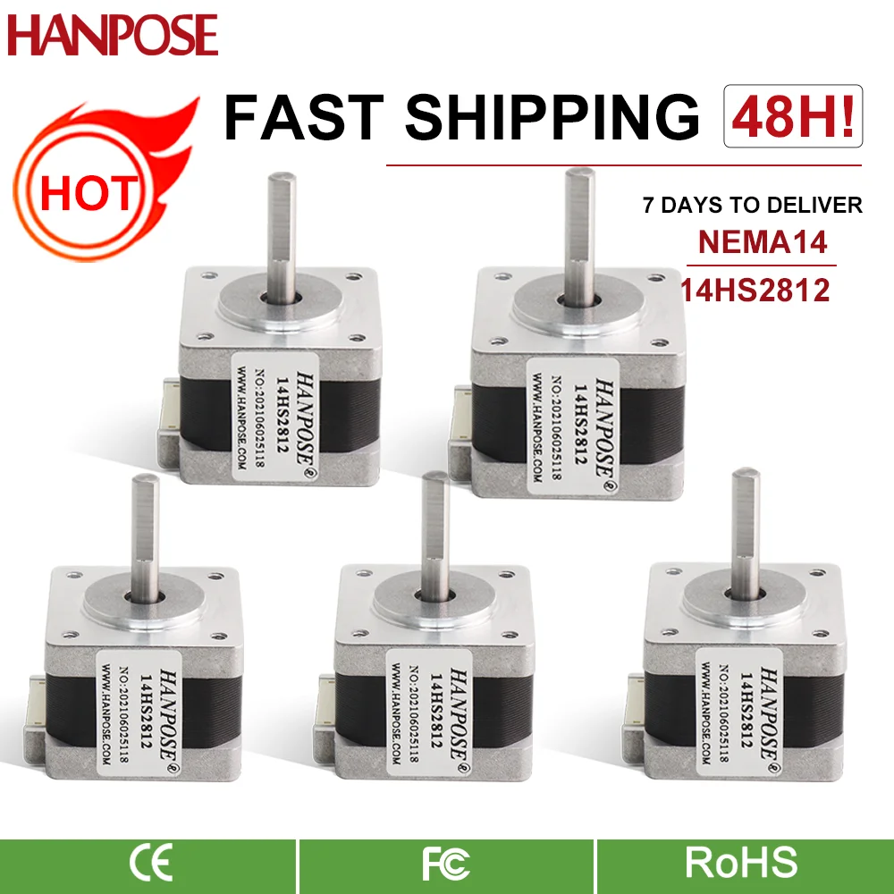 Nema 14 Stepper Motor  5pcs 4-lead 1.2A 0.15N.M 14HS2812-D Step Motor 35X28mm Stepper  superior quality for mini cnc 3D printer