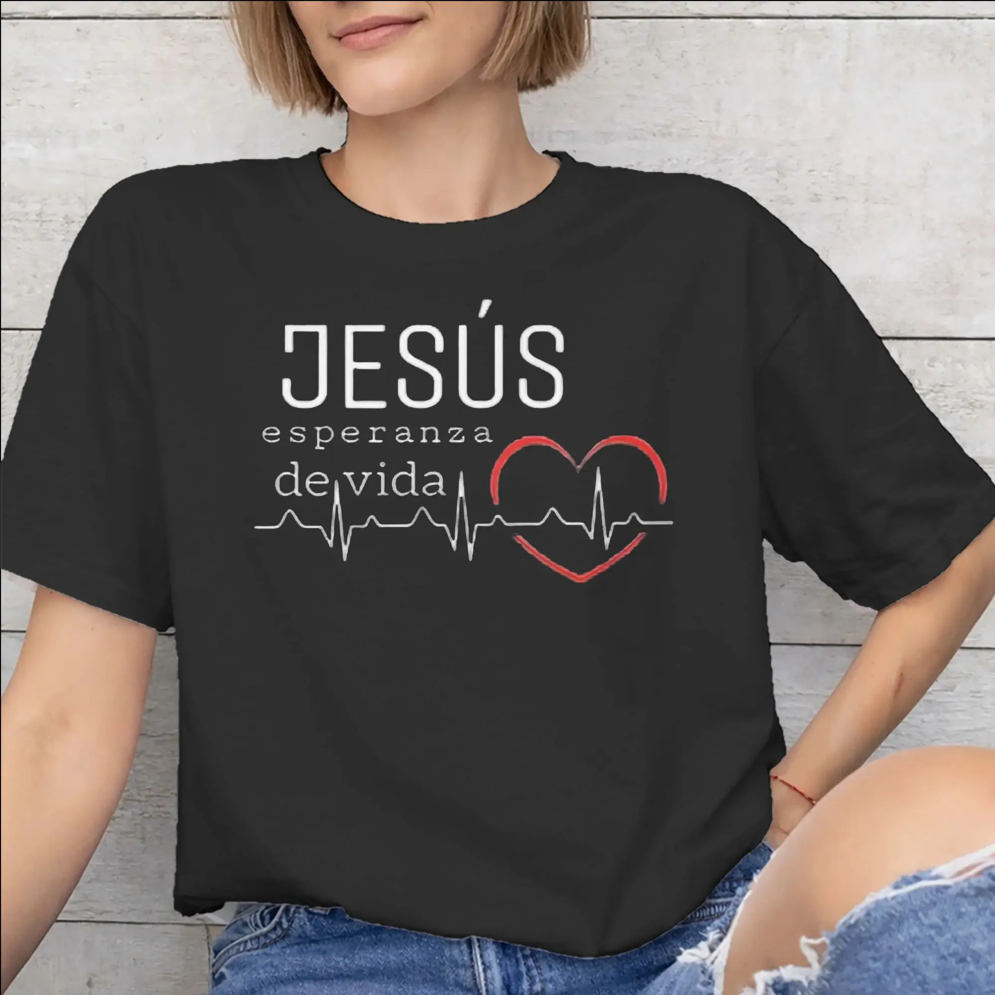 Jesus Esperanza Devida Spanish  Apparel Men Women T Shirts Pure Cotton Tee Print  T-shirt Clothes