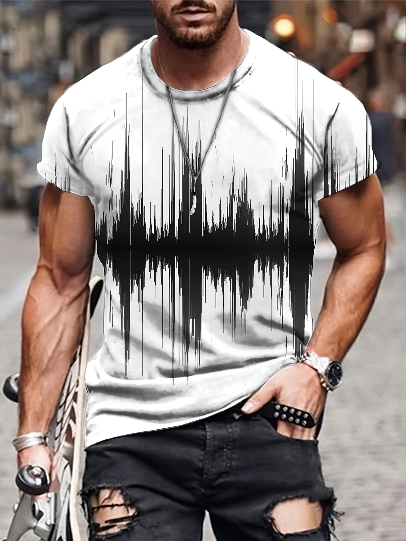 

2025 Summer T-Shirt Fun Sreet Crew NeckPersonality Printed Head Men's TSHIRT Extra Oversized T-Shirt Women Clothing Tees Tops