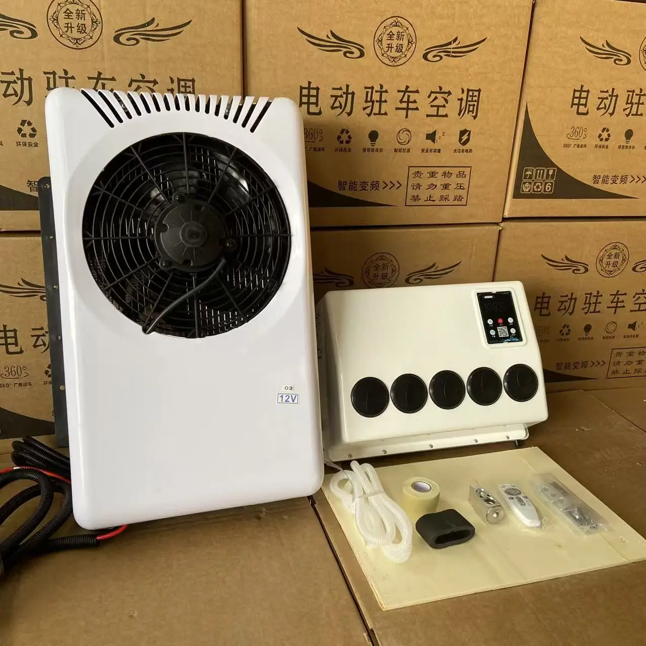 

Factory 2026 Hot Sale Auto 12V/24V DC Spilt Parking Air Conditioning 2200W A/C Unit for Heavy Duty Truck Sleeper Cabin