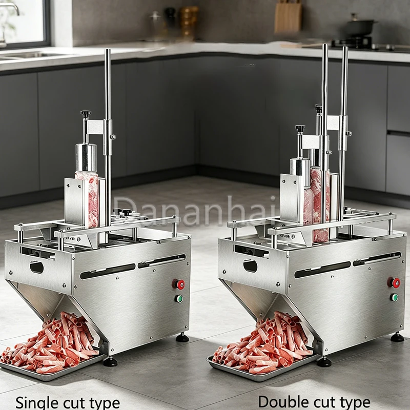 Fully Automatic Commercial Lamb Slicer Frozen Beef And Lamb Cutting Rolling Machine for Kitchen