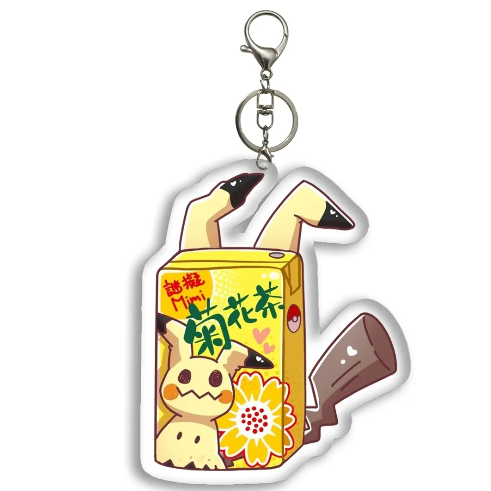 DIY ポケモンイーブイゲンガーミミッキュ Rowlet Wobbuffet 飲料ボトルアクリルキーホルダーアニメ周辺機器ホリデーギフト