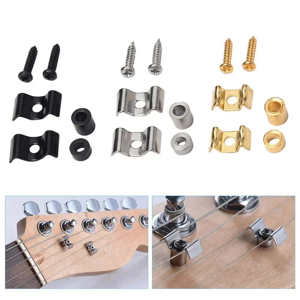 1 Pair Of String Trees/Retainers Electric Guitar Gold/Black/Chrome With Screw Guide Fit Hot Sale Practical Reliable